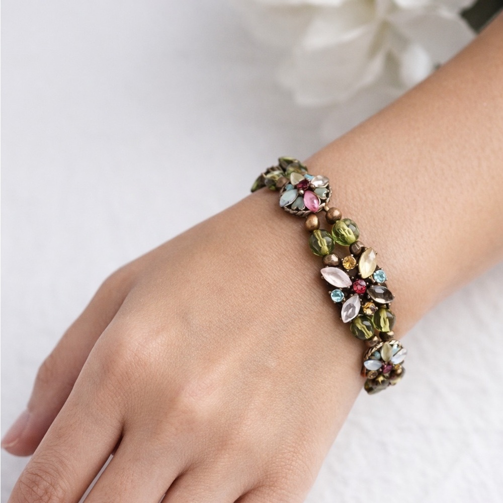 Vintage Multicolor Faux Stones Stretchable Bracelet